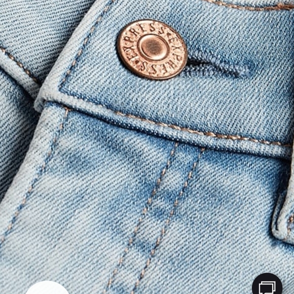 Express Light Wash Low Rise Skinny Distressed Jeans - Picture 7 of 13